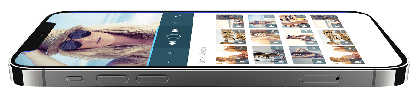 Smartphone in horizontaler Darstellung